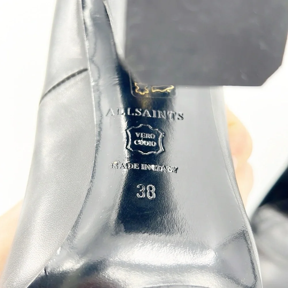 All Saints Cubista Mirrored Heel Pumps Gray size 38 size 7 - Picture 11 of 14